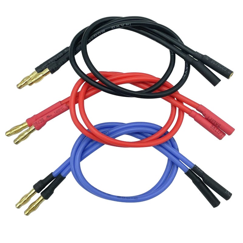 FLY RC 6PCS 40mm Banana Gold Bullet Connector Extension Cable for RC Brushless Motor ESC Extension Cable Wire RC Car Boat Parts - Image 3