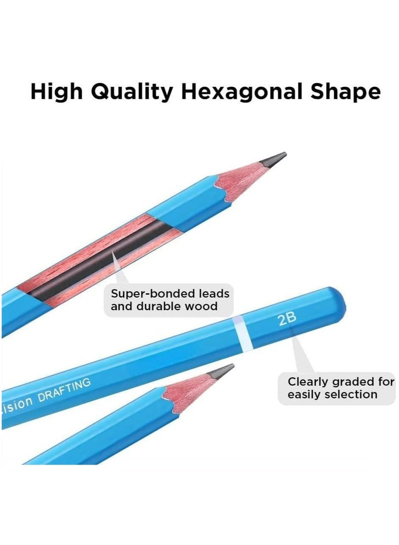 Zikra Sketch Pencils for Drawing 2B, 12 Pcs Professional Art Drawing Pencils for Shading - Image 2