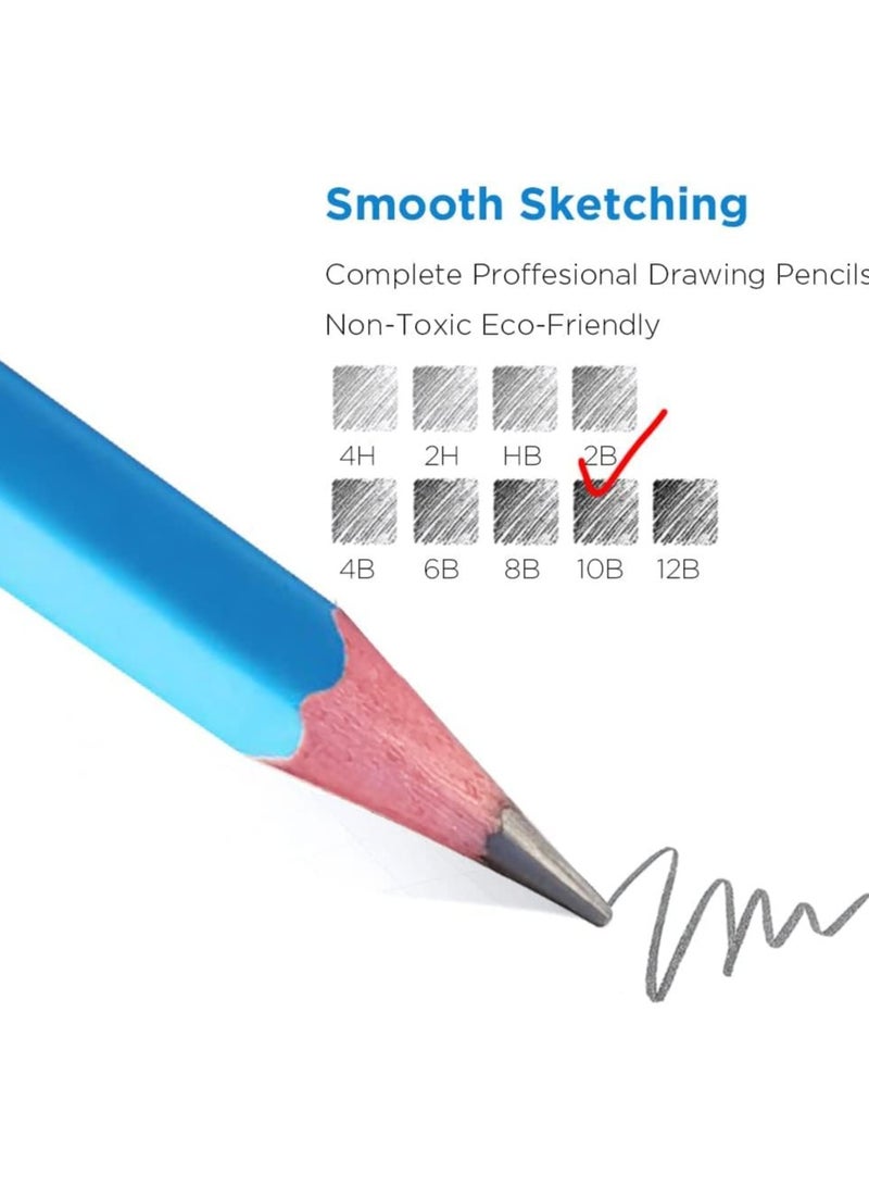 Zikra Sketch Pencils for Drawing 2B, 12 Pcs Professional Art Drawing Pencils for Shading - Image 3