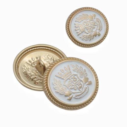 MebuZip 14 Pieces White Gold Metal Blazer Button Set 18mm 23mm for Blazers, Suits, Sport Coats, Uniform, Jackets (MBM36) - Image 2