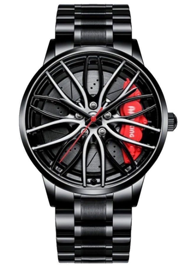 Generic - Waterproof Stainless Steel Japanese Quartz Wrist Watch  with Car Wheel Rim Hub Design - Image 1