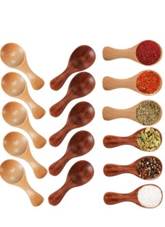 Oasisgalore 10 Pack Mini Wooden Salt Spoons, Short Handle for Jars, Spices, Condiments, Seasonings.  - Image 1