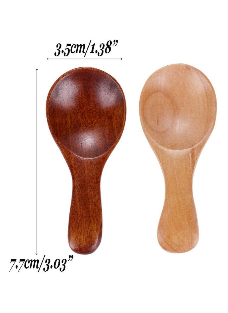 Oasisgalore 10 Pack Mini Wooden Salt Spoons, Short Handle for Jars, Spices, Condiments, Seasonings.  - Image 2