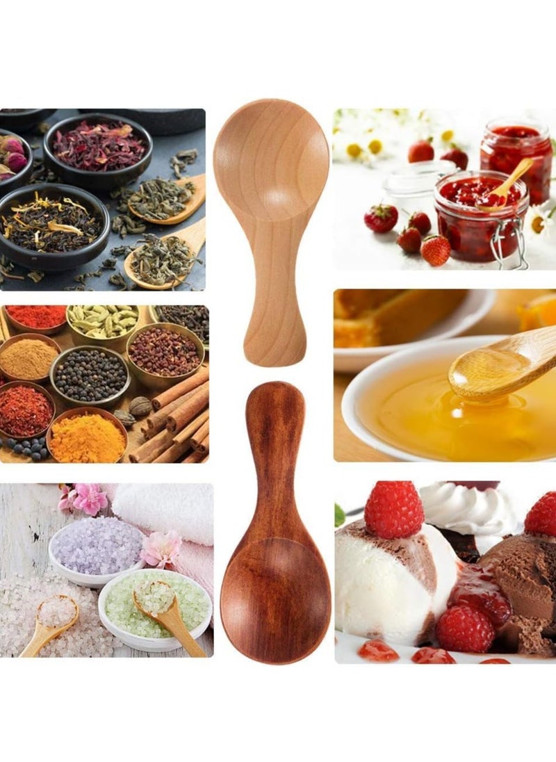 Oasisgalore 10 Pack Mini Wooden Salt Spoons, Short Handle for Jars, Spices, Condiments, Seasonings.  - Image 3