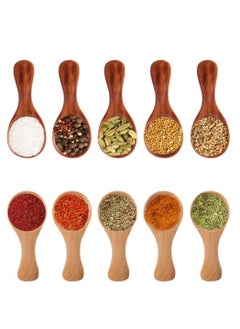 Oasisgalore 10 Pack Mini Wooden Salt Spoons, Short Handle for Jars, Spices, Condiments, Seasonings.  - Image 4
