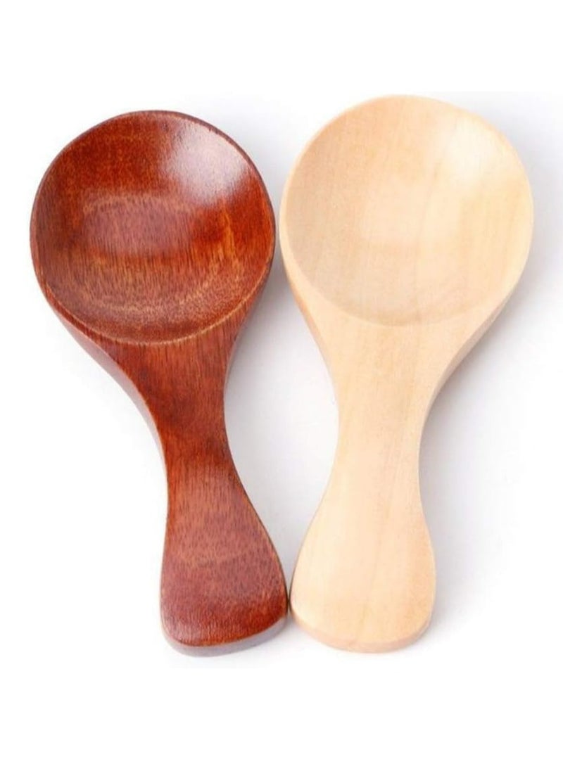 Oasisgalore - 10 Pack Mini Wooden Salt Spoons, Short Handle for Jars, Spices, Condiments, Seasonings. - Image 1