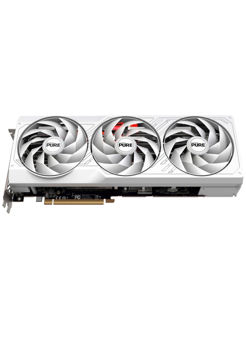 Sapphire - SAPPHIRE PURE AMD Radeon™ RX 7700 XT Gaming Graphics Card, 12GB DDR6 192 bit Memory, 2584 MHz Boost Clock, 18 Gbps Memory Clock, AMD RDNA 3, PCI-E 4.0, 2x HDMI 2x DisplayPort, White | 11335-03-20G - Image 1