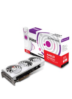 SAPPHIRE PURE AMD Radeon™ RX 7700 XT Gaming Graphics Card, 12GB DDR6 192 bit Memory, 2584 MHz Boost Clock, 18 Gbps Memory Clock, AMD RDNA 3, PCI-E 4.0, 2x HDMI 2x DisplayPort, White | 11335-03-20G
