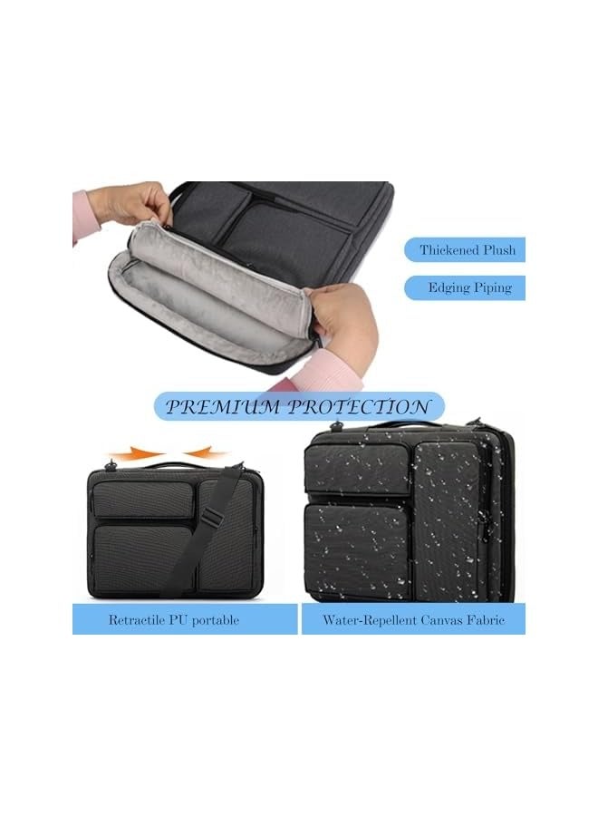 CoolBELL 15.6in Laptop Bag Slim Briefcase Messenger Bag Water-Repellent Fabric Computer Case Laptop Carrying Bag with Handle Lightweight Business Bag Durable Shoulder Bag (Black) - Image 2