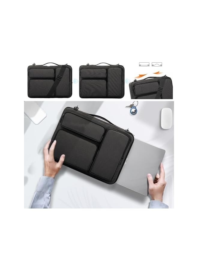 CoolBELL 15.6in Laptop Bag Slim Briefcase Messenger Bag Water-Repellent Fabric Computer Case Laptop Carrying Bag with Handle Lightweight Business Bag Durable Shoulder Bag (Black) - Image 5