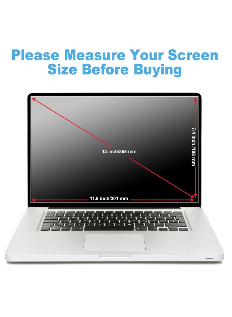 Removable 14 inch Laptop Privacy Screen Filter for 16:10 Ratio Monitor Anti-Glare & Privacy Filters for 14 Inch Anti Blue Light, Anti-Spy, Anti-Scratch, UV Blocking - Image 2
