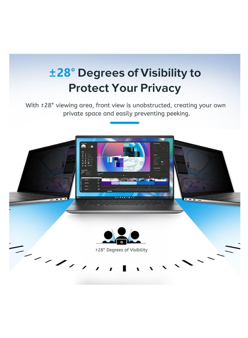 Removable 14 inch Laptop Privacy Screen Filter for 16:10 Ratio Monitor Anti-Glare & Privacy Filters for 14 Inch Anti Blue Light, Anti-Spy, Anti-Scratch, UV Blocking - Image 3