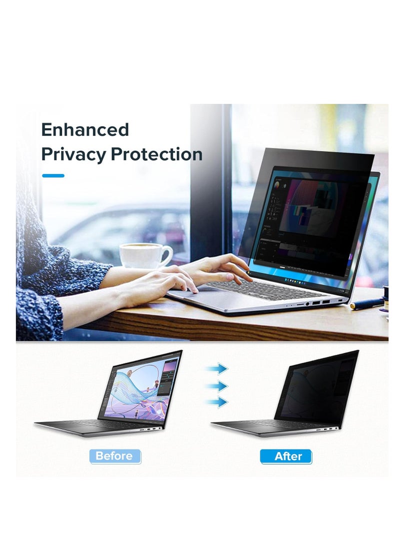 Removable 14 inch Laptop Privacy Screen Filter for 16:10 Ratio Monitor Anti-Glare & Privacy Filters for 14 Inch Anti Blue Light, Anti-Spy, Anti-Scratch, UV Blocking - Image 4