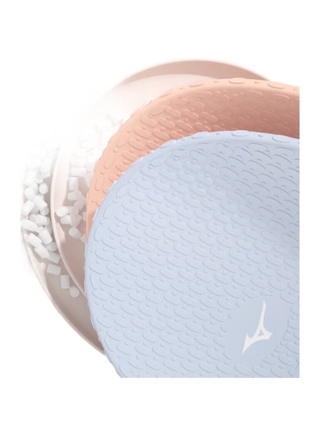 Mizuno قبعة سباحة للنساء ذوات الشعر الطويل، قبعة كبيرة جداً غير قابلة للانزلاق على شكل قطرة ماء للرجال، حماية للأذنين ضد الماء، قبعة سيليكون غير ملزمة 1S53 بيضاء - Image 2