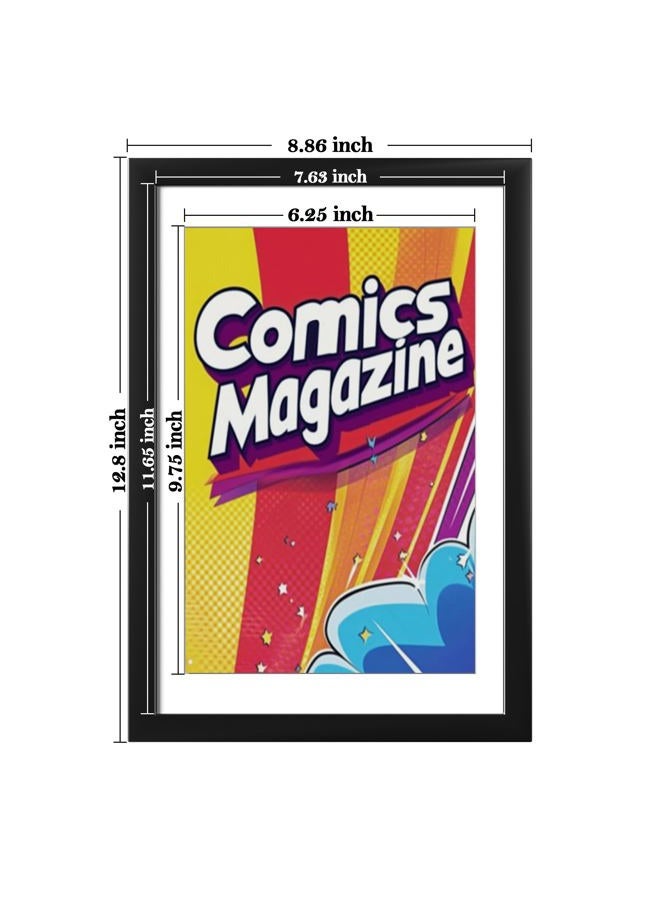 eletecpro Comic Book Frame, 1 Pack 8x12 Comic Picture Magazine Frame with Mat, Fits Current Comics up to 6 3/4" x 10 1/4", Wall or Tabletop Display, Black - Image 3