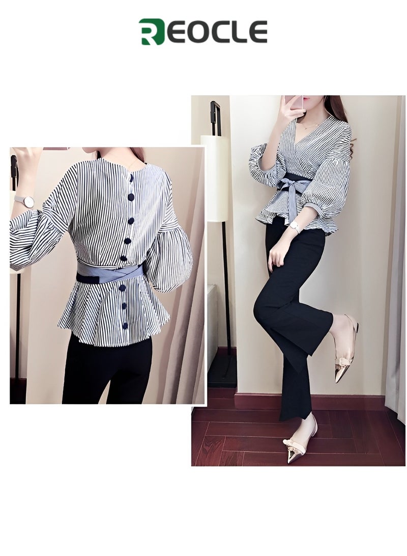 REOCLE Spring and Autumn Suit for Women Trousers Fashionable and Age-reducing Suit for Small People Making Taller and Slimmer Fashionable Suit - Image 4