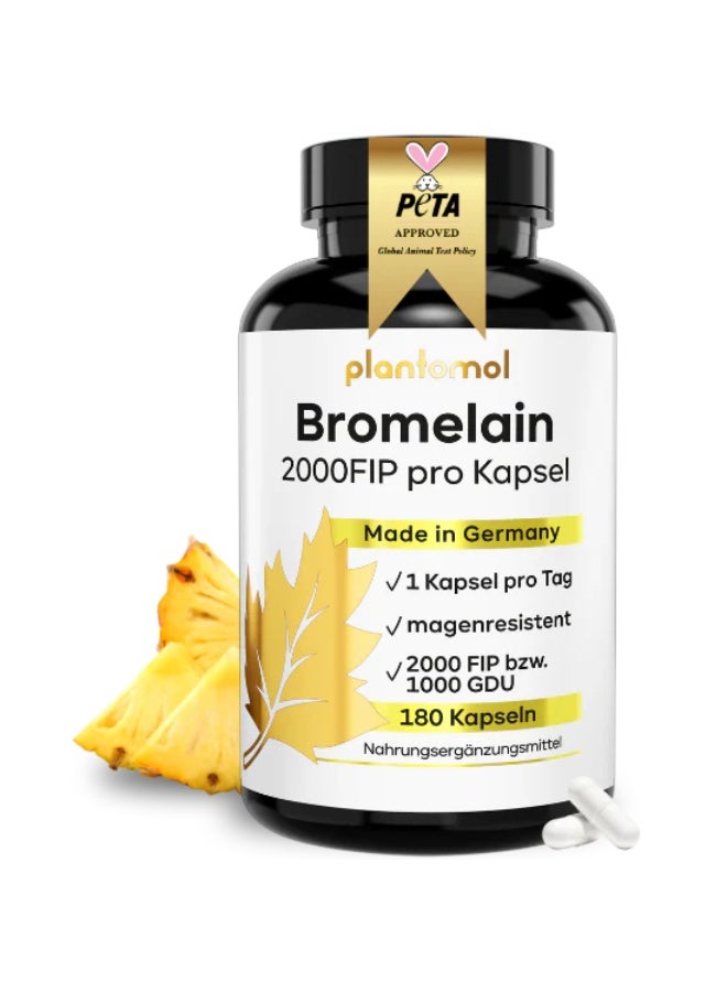 Plantomol Bromelain – 2000 FIP per capsule, 180 Capsules Supports overall health - Image 1