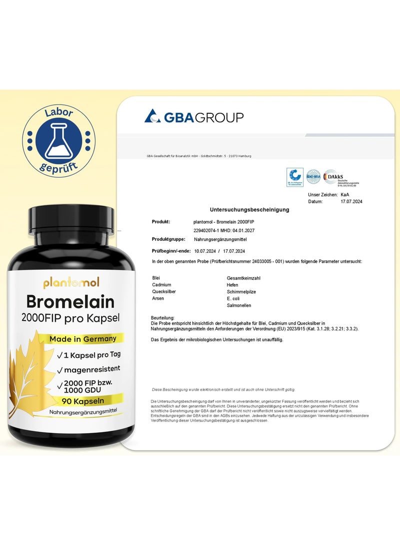 Plantomol Bromelain – 2000 FIP per capsule, 180 Capsules Supports overall health - Image 2