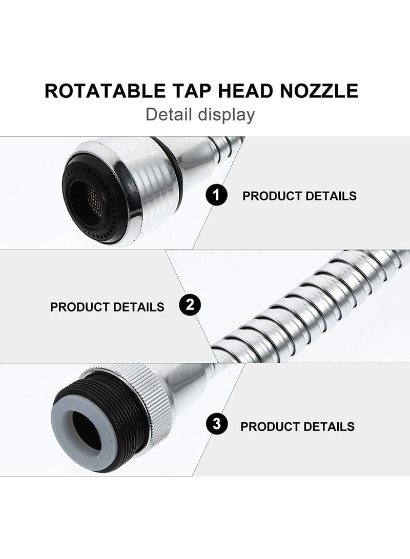 360 Degree Rotatable Water Saving Tap Aerator Water Faucet Bubbler Filter Aerator Silver - Image 3