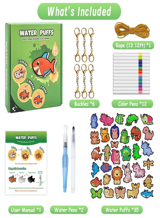 SOOVSY Magic Puff Sponge Craft Kit for Kids, Water-Activated Color & Expand Art Activity, Screen-Free Rainy Day Toy Gift for Girls Boys Ages 4-8 (Animals) - Image 4