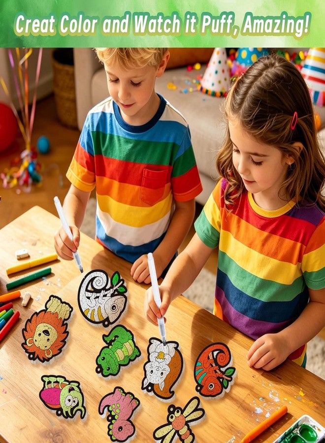 SOOVSY Magic Puff Sponge Craft Kit for Kids, Water-Activated Color & Expand Art Activity, Screen-Free Rainy Day Toy Gift for Girls Boys Ages 4-8 (Animals) - Image 2