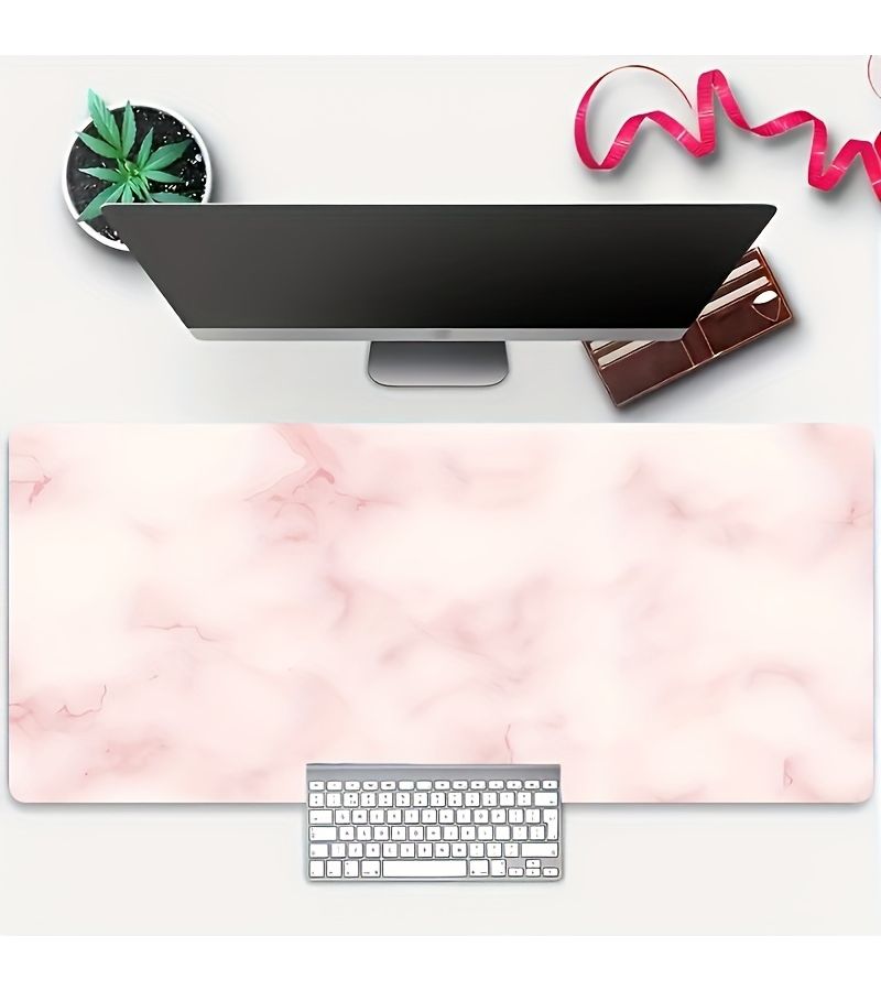 Large Pink White Marble Gaming Mouse Pad 60x120CM Anti Skid Rubber Desk Mat - Image 5