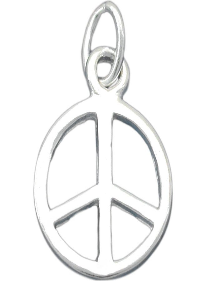 FindingKing Peace Sign Charm Sterling Silver 13.5mm