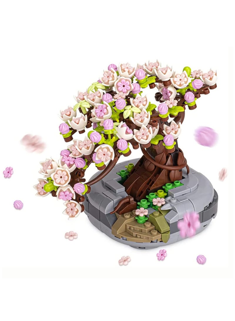 KASTWAVE Cherry Bonsai Tree Building Sets for Girls, MAKINGTEC Mini Building Blocks of Cherry Blossom Bonsai Tree kit,426pcs Mini Bricks Sakura Tree House, Good Gift Choice for Kids and Adults. - Image 1
