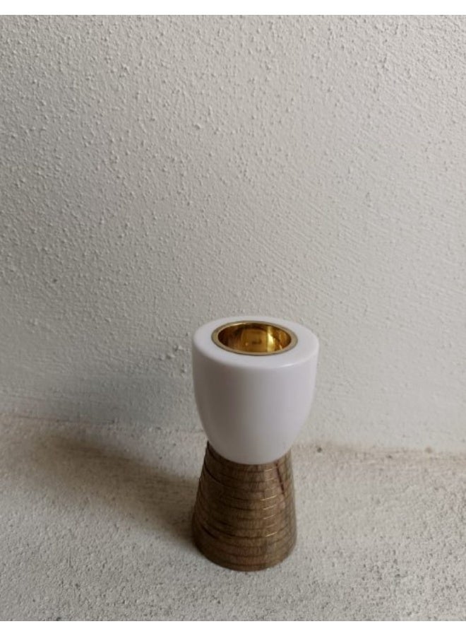 Modern incense burner made of marble and natural wood  - Image 5