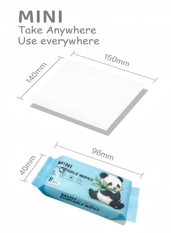 PRAYAN ENTERPRISE Mini Baby Wipes Disposable - Portable Pocket Water Wipes for Baby Skin Care, Gentle & Hypoallergenic Wet Tissue for Travel & On-the-Go Use - Total 8 Pouches (64 Pic) (2) - Image 3