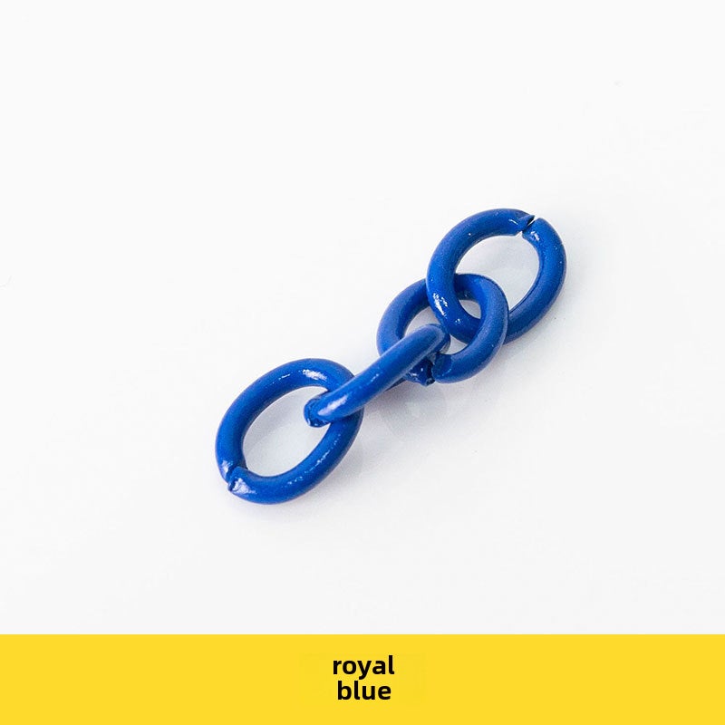DIY Jewelry Chain Links Painted Keyring Sapphire Blue 
