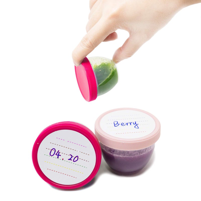 Youngever 18 Sets Baby Food Storage, 2 Ounce Baby Food Containers with Lids, 9 Pink Colors, with Lids Labels - Image 3