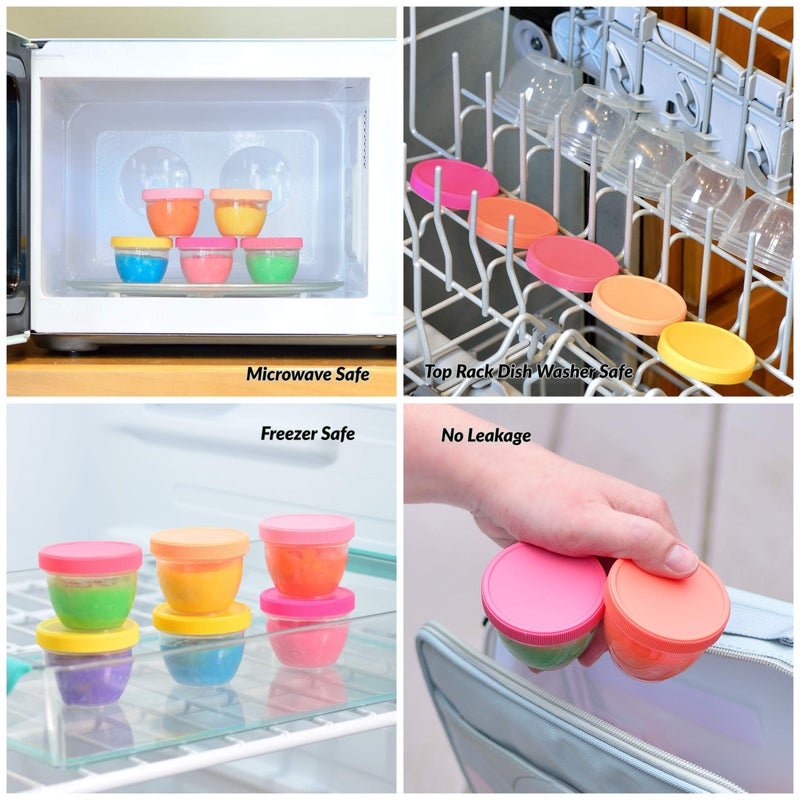 Youngever 18 Sets Baby Food Storage, 2 Ounce Baby Food Containers with Lids, 9 Pink Colors, with Lids Labels - Image 4
