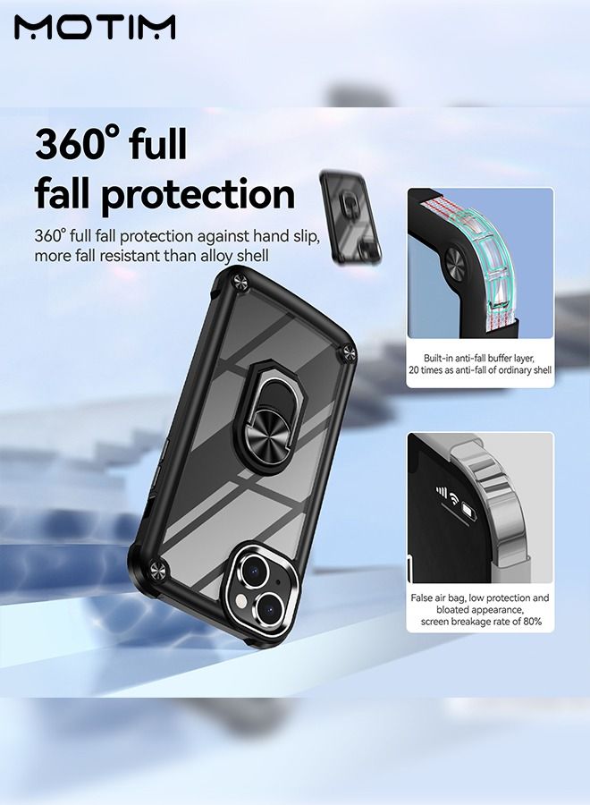 Motim iPhone 14/14 Plus Armor Case Cover with Kickstand Ring Holder, MlT Grade Full-Body Protection Kickstand Cover, Support Car Magnetic Function - Image 2