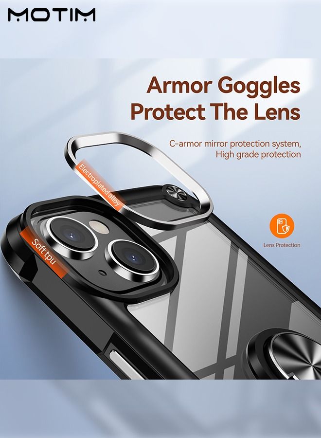 Motim iPhone 14/14 Plus Armor Case Cover with Kickstand Ring Holder, MlT Grade Full-Body Protection Kickstand Cover, Support Car Magnetic Function - Image 3