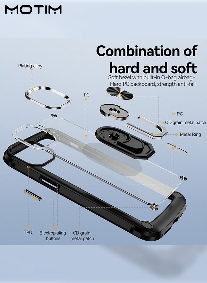 Motim iPhone 14/14 Plus Armor Case Cover with Kickstand Ring Holder, MlT Grade Full-Body Protection Kickstand Cover, Support Car Magnetic Function - Image 5