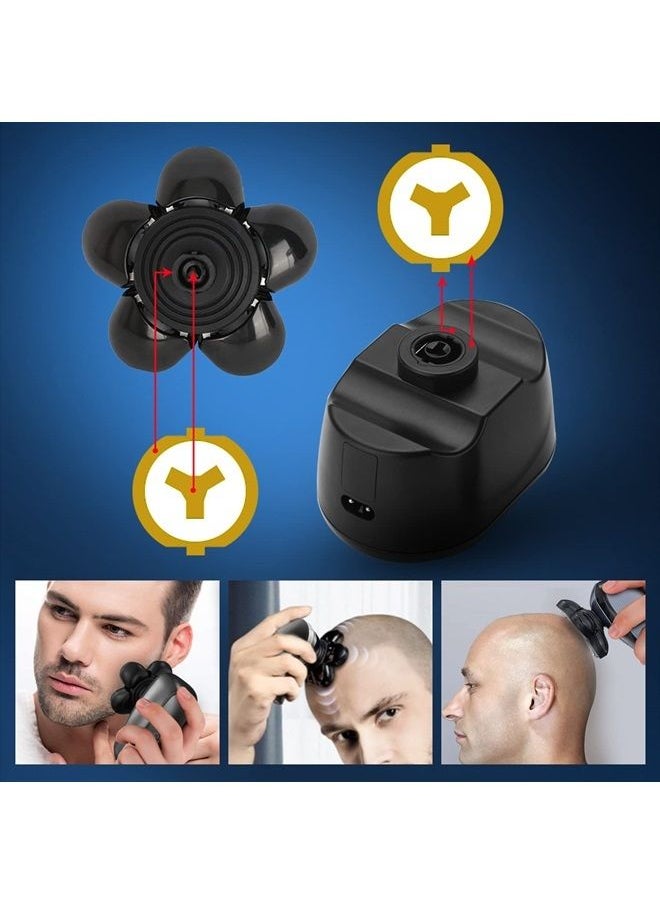 Roziapro - Electric Shaver Replacement Head Upgraded 6D Mens Electric Shaving Head Freedom Bald Shavers Blades Wet & Dry Electric Razor Floating Replacement Heads Close Head Shavers Replacement Blades（Gray） - Image 1