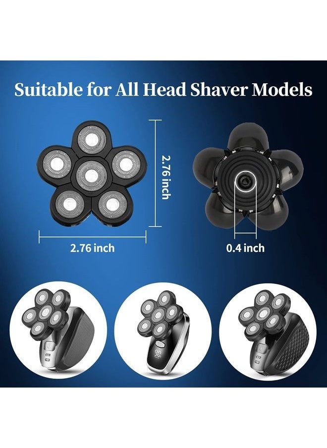 Roziapro - Electric Shaver Replacement Head Upgraded 6D Mens Electric Shaving Head Freedom Bald Shavers Blades Wet & Dry Electric Razor Floating Replacement Heads Close Head Shavers Replacement Blades（Gray） - Image 1