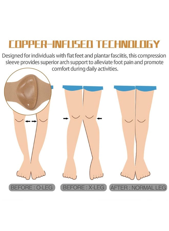 Flat Feet Support Compression Sleeves for Flat Feet, Adjustable Plantar Fasciitis Relief Copper Arch Support Sleeve for Foot Pain Relief - Image 4