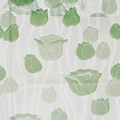 SHAVIN PVC Printed Shower Curtain,Style Curtain,Waterproof Curtain with 8 Hooks(Length-7Feet) Colour-Green - Image 2