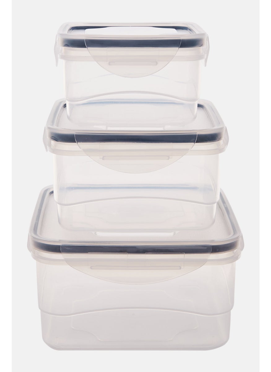 Just Cook - 6 Pieces Square Locktops Container Set, Transparent - Image 1