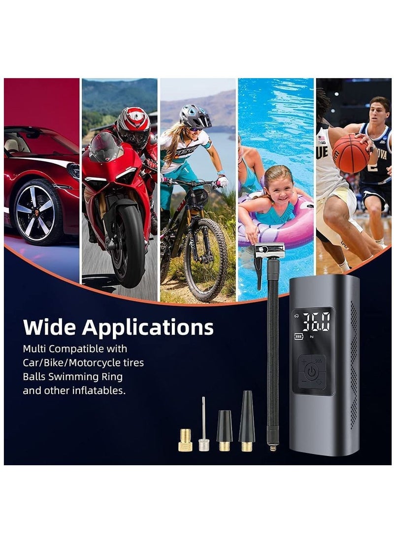 Arabest - Portable Air Pump 150PSI  Air Compressor Tire Inflator Wireless Pump with Pressure Gauge for Car/Bike/Motorcycle/Ball - Image 1