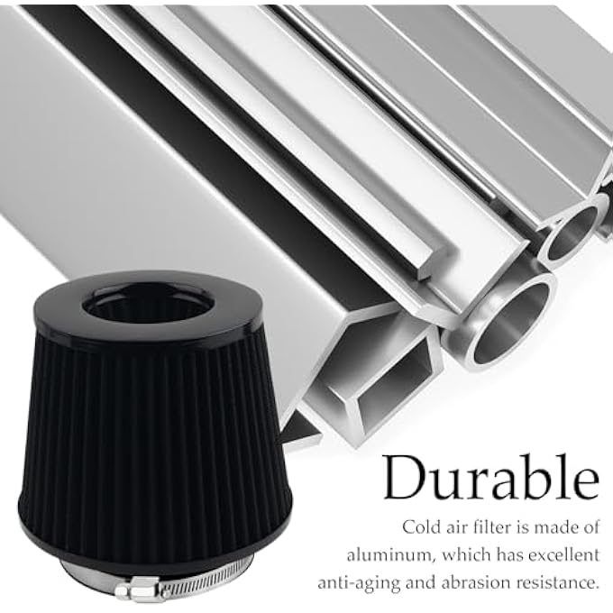 CXCCOI Cold Air Intake Filter with 76,89,102mm Adapter Ring,Round Cone Air Filter for Enhanced Engine Power,High-Performance Cold Air Intake Kit for Most Vehicles - Image 3