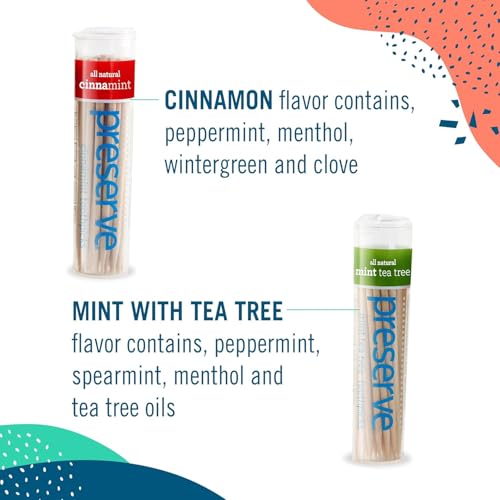 Preserve Toothpicks Cinnamint Refreshing Natural Cinnamon & Mint Flavored Toothpicks for Fresh Breath Teeth & Gums - Sustainably Harvested Birch Wood - 24 Travel Cases (840 Picks) - Image 5