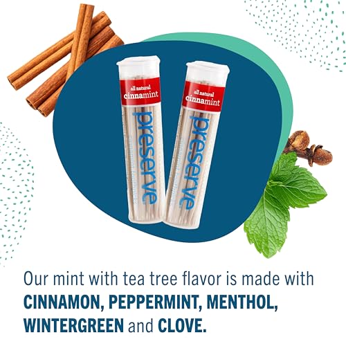 Preserve Toothpicks Cinnamint Refreshing Natural Cinnamon & Mint Flavored Toothpicks for Fresh Breath Teeth & Gums - Sustainably Harvested Birch Wood - 24 Travel Cases (840 Picks) - Image 4
