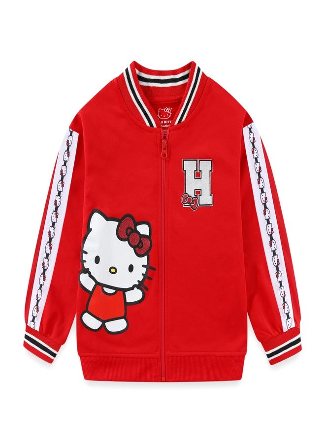 Hello Kitty Sanrio Girls Zip Up Jacket and Pants Set for Big Kids, Red, 6 - Image 2