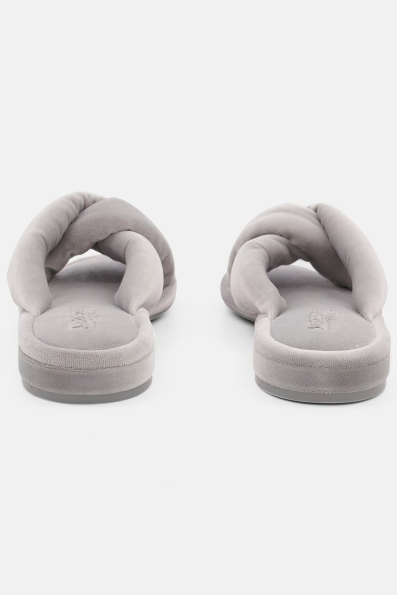 AEROSOLES صنادل جاكسون المخملية للنساء، متوسطة، رمادية - Image 2