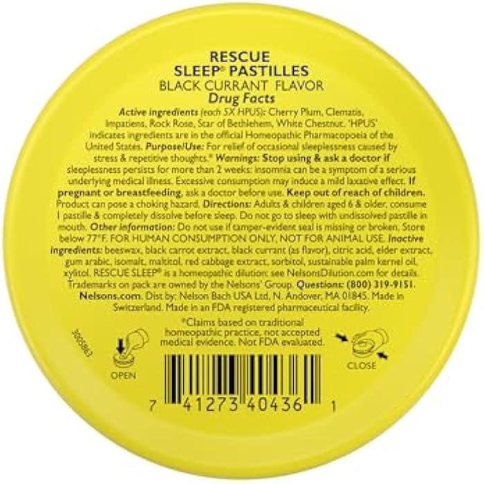 RESCUE Bach Sleep PASTILLES, Black Currant Flavor, Sleep Aid Lozenges, No Melatonin, Homeopathic, Flower Essences, 35 Count - Image 2