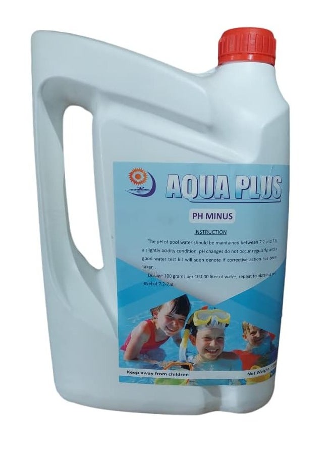 Aqua Plus - Liquid pH Minus for Pool 5 Liters. Decreases PH level - Image 1