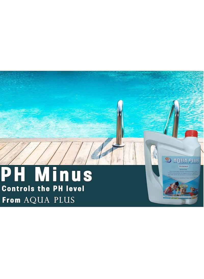 Aqua Plus - Liquid pH Minus for Pool 5 Liters. Decreases PH level - Image 1